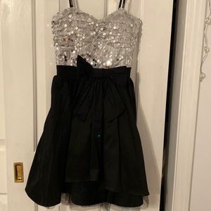 Black with silver sequins dress